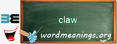 WordMeaning blackboard for claw